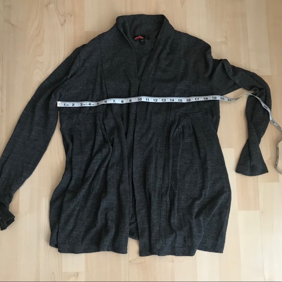 Charcoal Ribbed Cardigan Sweater - Picture 3 of 5